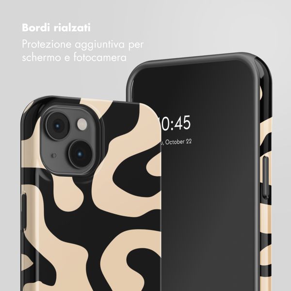 Selencia Cover posteriore Vivid con MagSafe Apple iPhone 14 - Art Wave Black