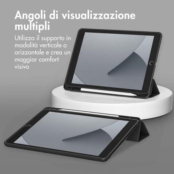 Accezz Cover a libro in silicone Smart Apple iPad 9 (2021) 10.2 pollici / iPad 8 (2020) 10.2 pollici / iPad 7 (2019) 10.2 pollici - Nero