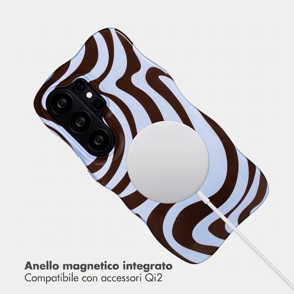 Selencia Cover Vivid Wavy con MagSafe Samsung Galaxy S26 Ultra - Dream Swirl Chocolate