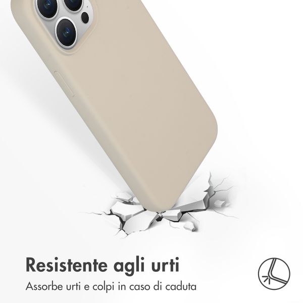 Accezz Cover in silicone liquido con MagSafe Apple iPhone 15 Pro Max - Stone