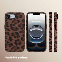 Selencia Cover Sabi Stampa pantera con MagSafe Apple iPhone 17e / 16e - Mocha Brown