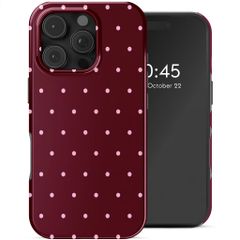 Selencia Vivid Backcover met MagSafe Apple iPhone 16 Pro Max - Happy Dots Burgundy