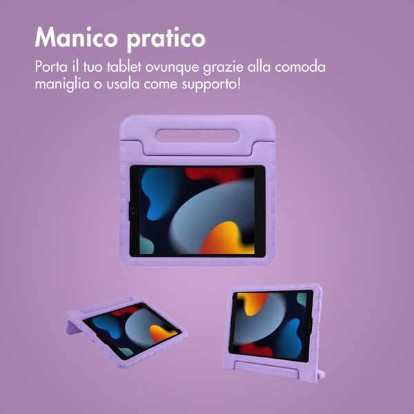 imoshion Cover Posteriore Kidsproof con Maniglia Apple iPad 9 (2021) 10.2 pollici / iPad 8 (2020) 10.2 pollici / iPad 7 (2019) 10.2 pollici - Lilla