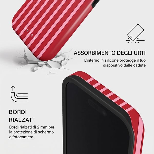 Burga Cover Posteriore Resistente con MagSafe Apple iPhone 16 - Strawberry Jam