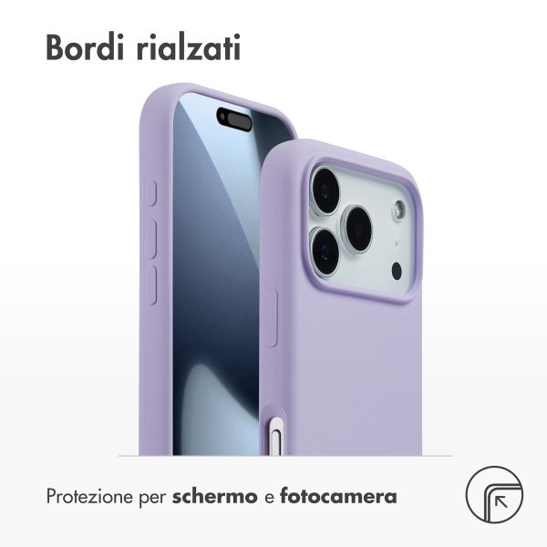 Accezz Cover in silicone liquido con MagSafe Apple iPhone 17 Pro - Lavender Gray