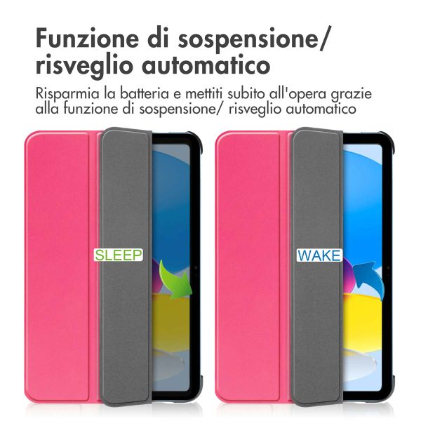 imoshion Cover a libro Trifold Apple iPad 11 (2025) 11 pollici A16 / iPad 10 (2022) 10.9 pollici - Pink