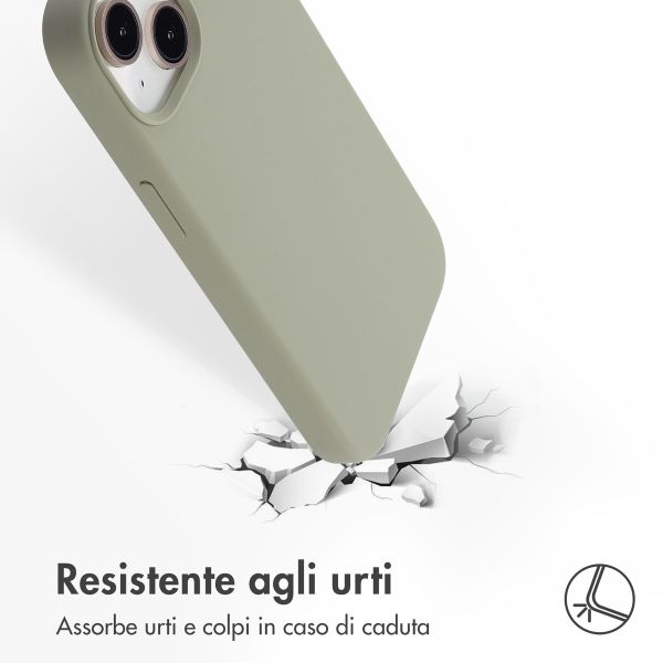 Accezz Cover in silicone liquido con MagSafe Apple iPhone 13 Mini - Cooper Green