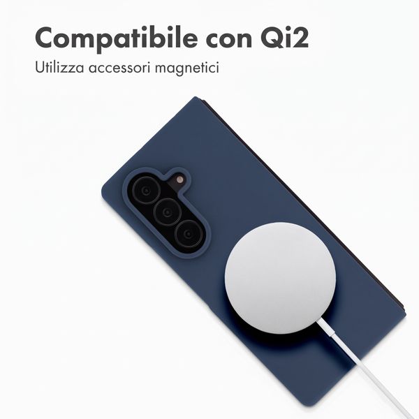 Accezz Cover in silicone liquido con MagSafe Samsung Galaxy Z Fold 8 Ultra - Blu scuro