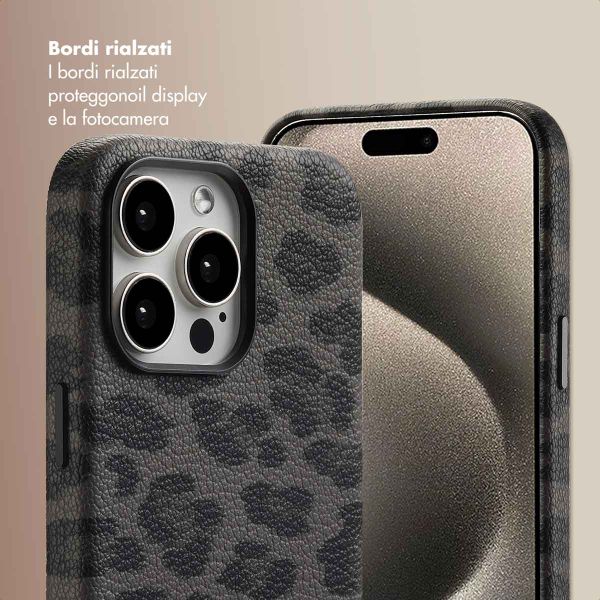 Selencia Cover Sabi Stampa pantera con MagSafe Apple iPhone 15 Pro Max - Midnight Black