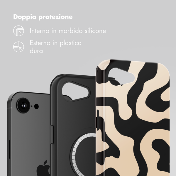 Selencia Cover posteriore Vivid con MagSafe Apple iPhone 17e / 16e - Art Wave Black