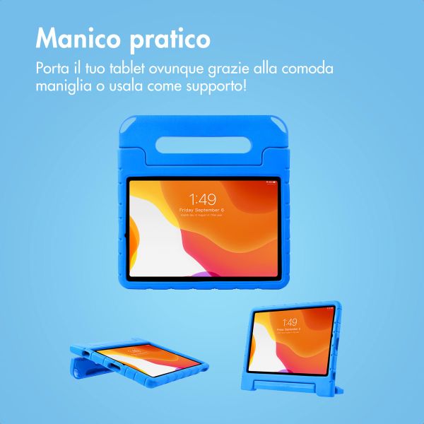 imoshion Cover per tablet a prova di bambino con bambole rimovibili Samsung Galaxy Tab A11 Plus / A9 Plus - Blu