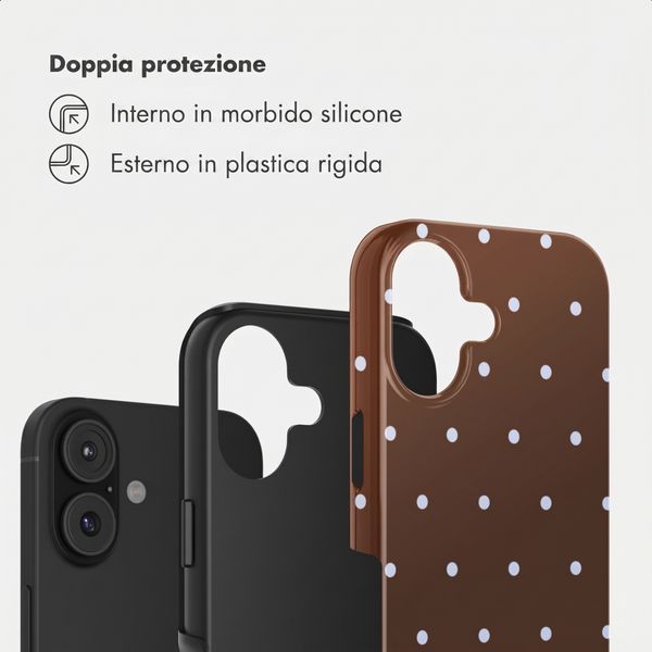 Selencia Cover Posteriore Vivid Apple iPhone 17 - Happy Dots Chocolate