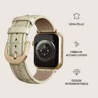 Burga Cinturino in vera pelle  - Apple Watch | 44/45/46/49 mm / Attacco universale 20 mm - Buttermelt / Gold