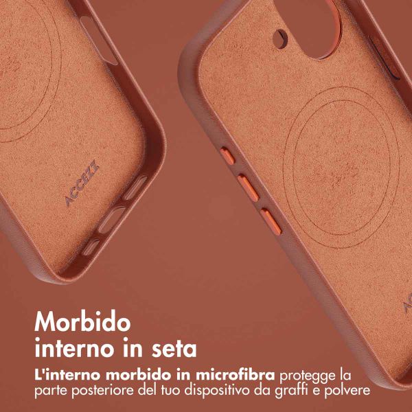 Accezz Cover in Pelle con MagSafe Apple iPhone 16 - Sienna Brown