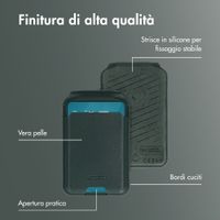 Accezz Portafoglio in pelle magnetico con supporto - Compatibile con Apple Find My - Cedar Green