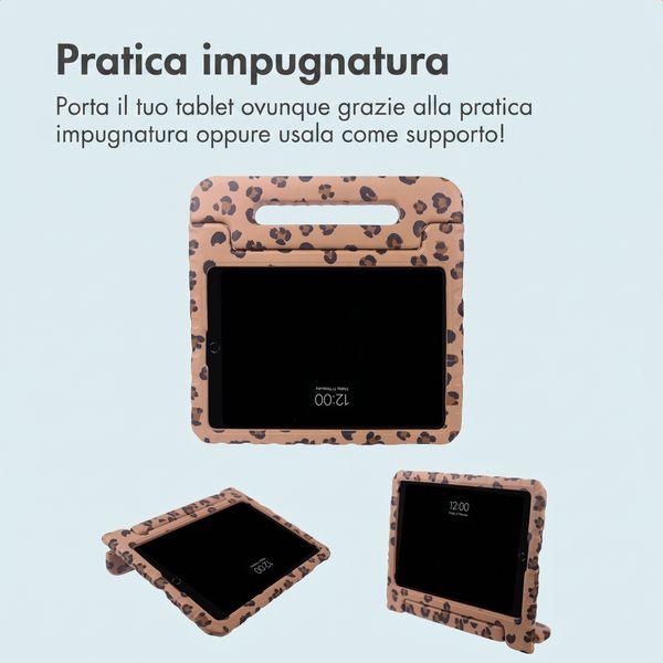 imoshion Cover Posteriore Kidsproof Design con maniglia Apple iPad 9 (2021) 10.2 pollici / iPad 8 (2020) 10.2 pollici / iPad 7 (2019) 10.2 pollici - Stampa pantera
