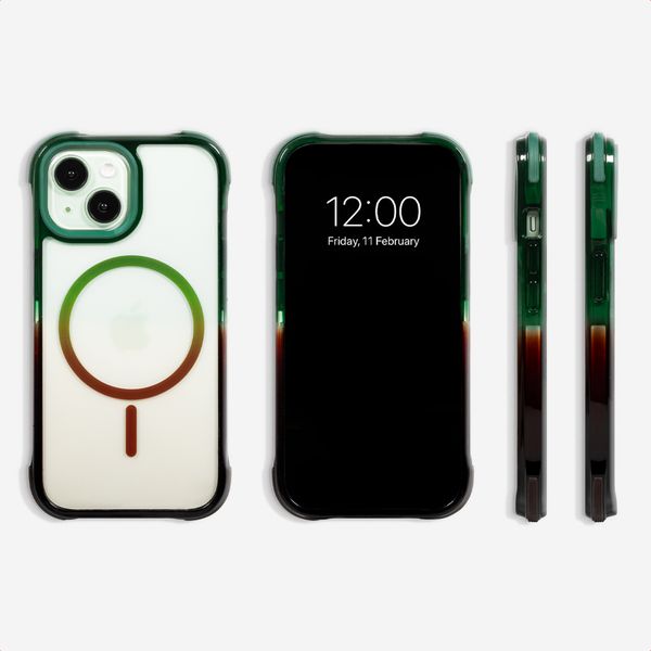 Selencia Cover MagSafe Gradient Apple iPhone 15 - Verde / Marrone