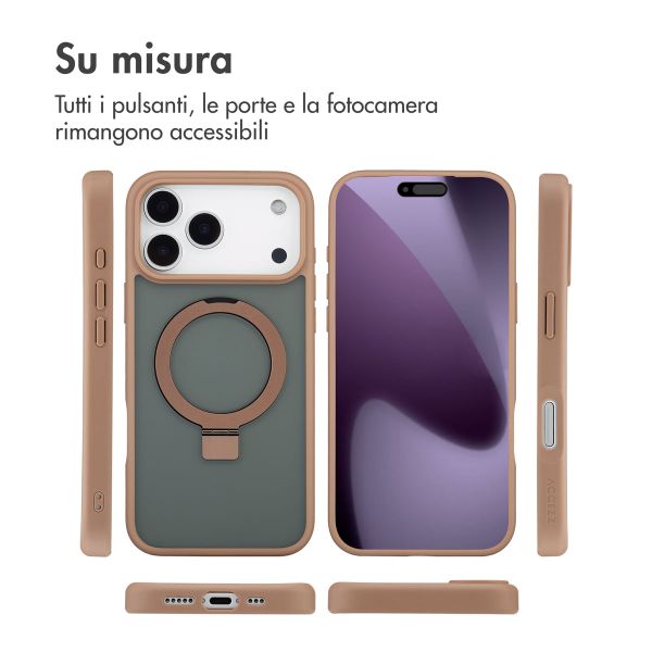 Accezz Cover con anello e supporto con MagSafe Apple iPhone 17 Pro Max - Marrone