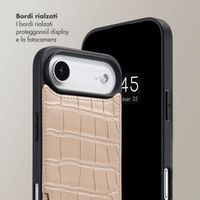 Selencia Cover per telefono Nova Croco con cordino e portacarte Apple iPhone Air - Beige