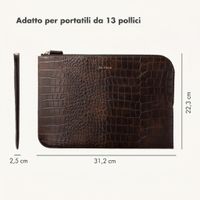 Selencia Cover per laptop Croco 13 pollici - Choco Brown