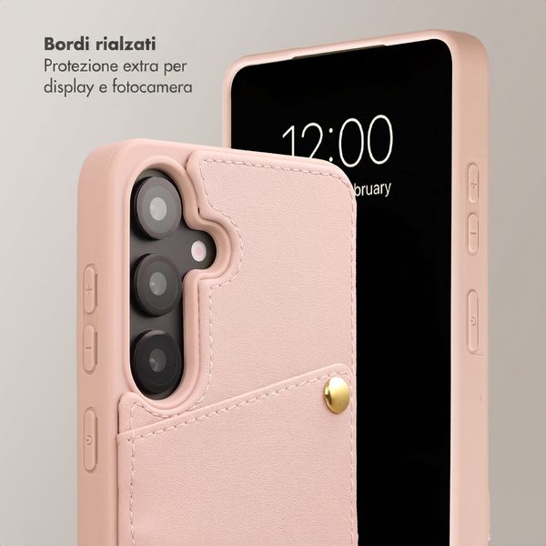 Selencia Cover per telefono Nova con cordino e portacarte Samsung Galaxy S25 / S24 - Dusty Rose