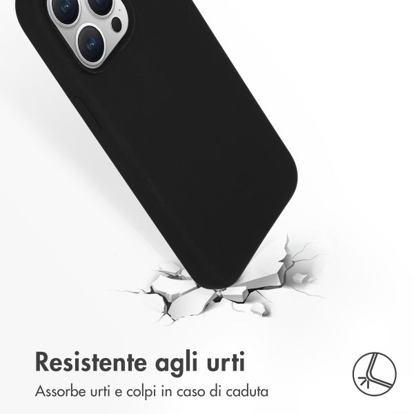 Accezz Cover in silicone liquido con MagSafe Apple iPhone 15 Pro Max - Nero