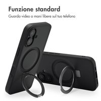 Accezz Cover con anello e supporto con MagSafe Apple iPhone 16 - Nero