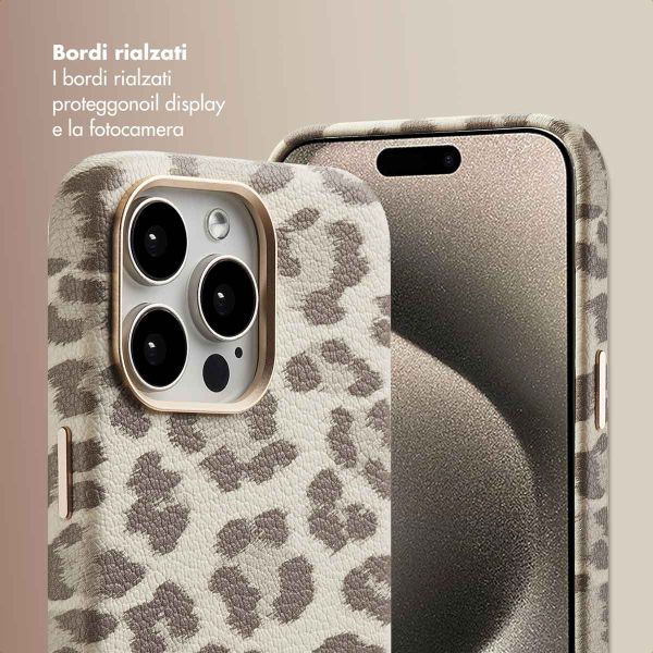 Selencia Cover Sabi Stampa pantera con MagSafe Apple iPhone 15 Pro Max - Soft Ivory