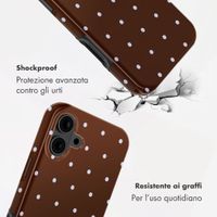 Selencia Cover Posteriore Vivid Apple iPhone 16 - Happy Dots Chocolate