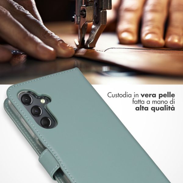 Selencia Cover a libro in vera pelle Samsung Galaxy A25 (5G) - Air Blue
