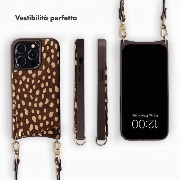 Selencia Nova cover posteriore in vera pelle con portacarte Apple iPhone 13 Pro - Fawn Chic
