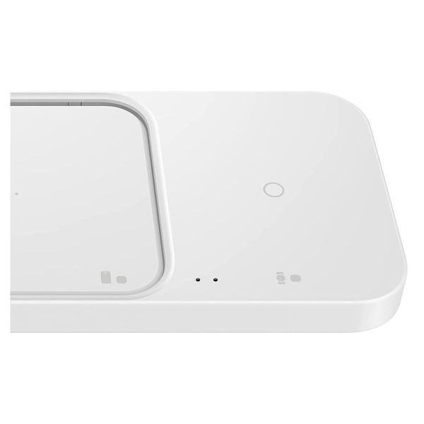 Samsung ﻿Wireless Charger Duo - Caricatore wireless - Con adattatore e cavo di ricarica - 15 Watt - Bianca