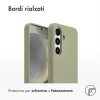 Accezz Cover in silicone liquido con MagSafe Samsung Galaxy S25 - Cooper Green