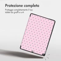 imoshion Cover Trifold Design Apple iPad 9 (2021) 10.2 pollici / iPad 8 (2020) 10.2 pollici / iPad 7 (2019) 10.2 pollici - Happy Dots