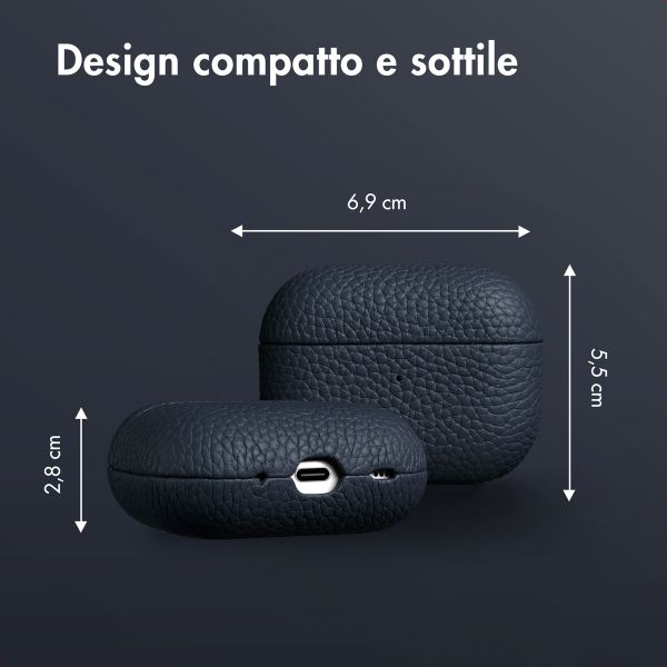 Accezz Cover in vera pelle  Apple AirPods Pro 2 - Blu scuro