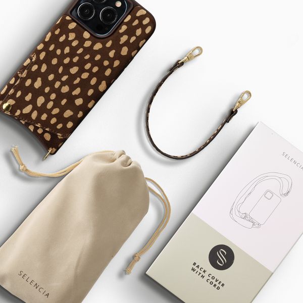 Selencia Nova cover posteriore in vera pelle con portacarte Apple iPhone 14 Pro - Fawn Chic
