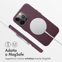 Accezz Cover in Pelle con MagSafe Apple iPhone 13 Pro - Heath Purple