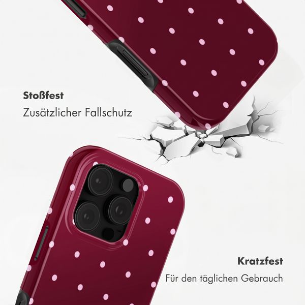 Selencia Vivid Backcover met MagSafe Apple iPhone 16 Pro Max - Happy Dots Burgundy