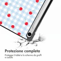 imoshion Cover Trifold Design Samsung Galaxy Tab S9 11.0 pollici / S10 Lite / S10 FE / S9 FE 10.9 pollici - Cherry Check