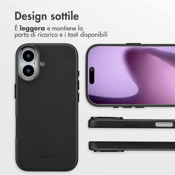 Accezz Cover in Pelle con MagSafe Apple iPhone 17 - Onyx Black
