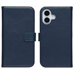Selencia Cover a libro in vera pelle Apple iPhone 17 - Blu