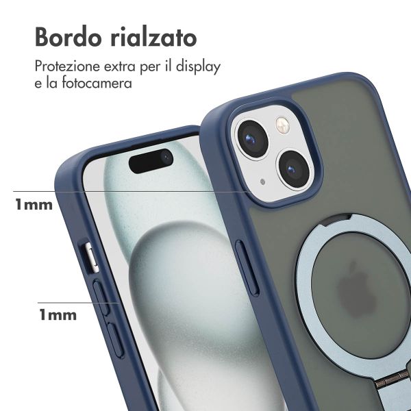 Accezz Cover con anello e supporto con MagSafe Apple iPhone 15 - Blu