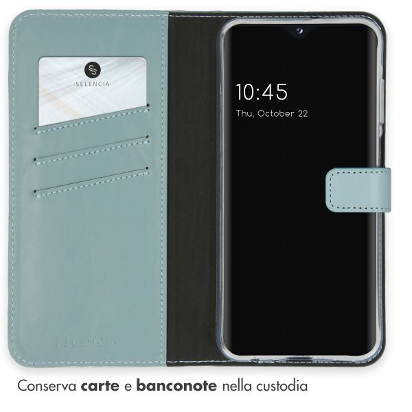 Selencia Cover a libro in vera pelle Samsung Galaxy A25 (5G) - Air Blue