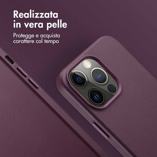 Accezz Cover in Pelle con MagSafe Apple iPhone 13 Pro - Heath Purple