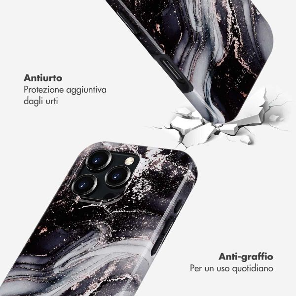 Selencia Cover posteriore Vivid con MagSafe Apple iPhone 16 Pro - Chic Marble Black