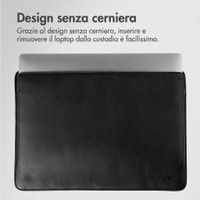 Accezz Cover in pelle per Apple MacBook 14 pollici - Laptopsleeve - Nera
