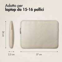 Accezz Custodia per laptop Leather con cerniera 15-16 pollici - Beige