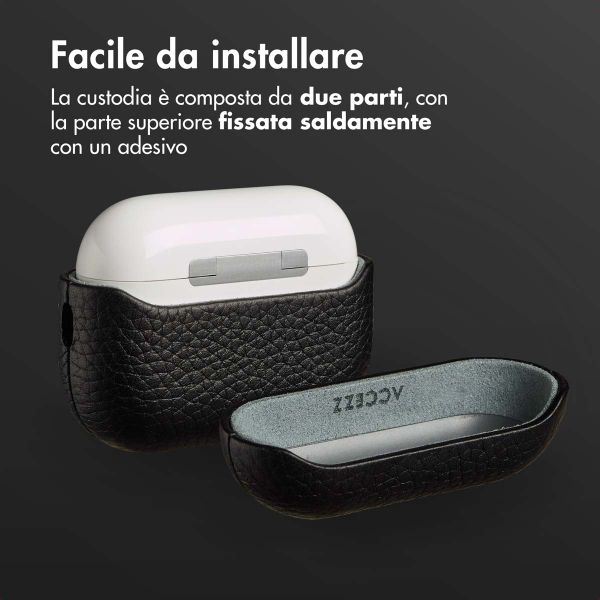Accezz Cover in vera pelle  Apple Airpods Pro 3 - Nero