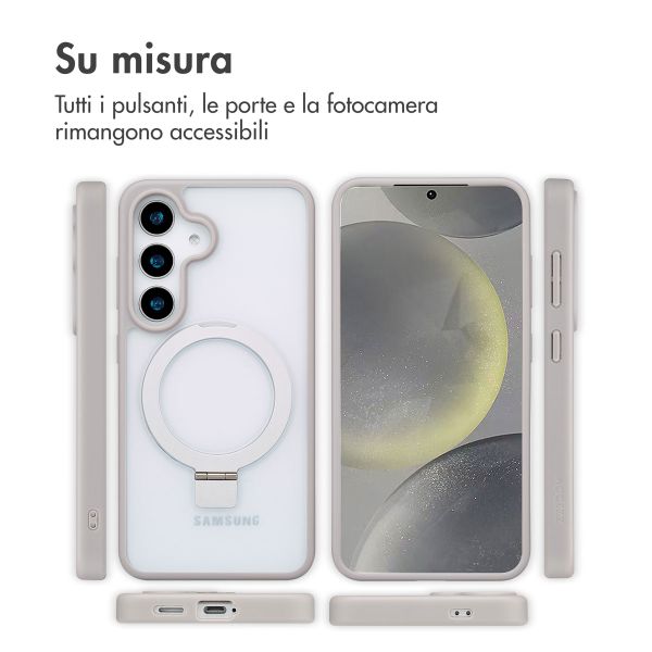 Accezz Cover con anello e supporto con MagSafe Samsung Galaxy S25 - Grigio