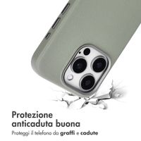 Accezz Cover in Pelle con MagSafe Apple iPhone 15 Pro - Light Grey